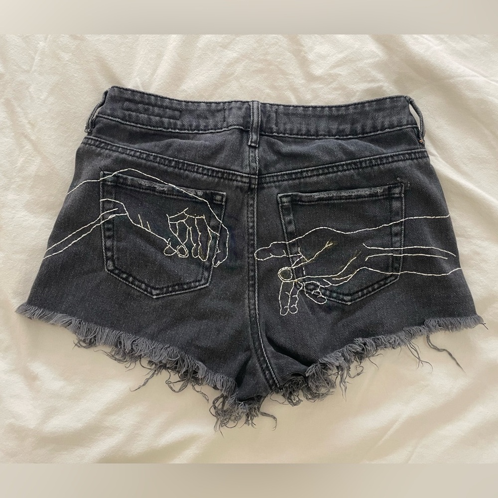 Michelangelo Creation of Adam Embroidered Shorts